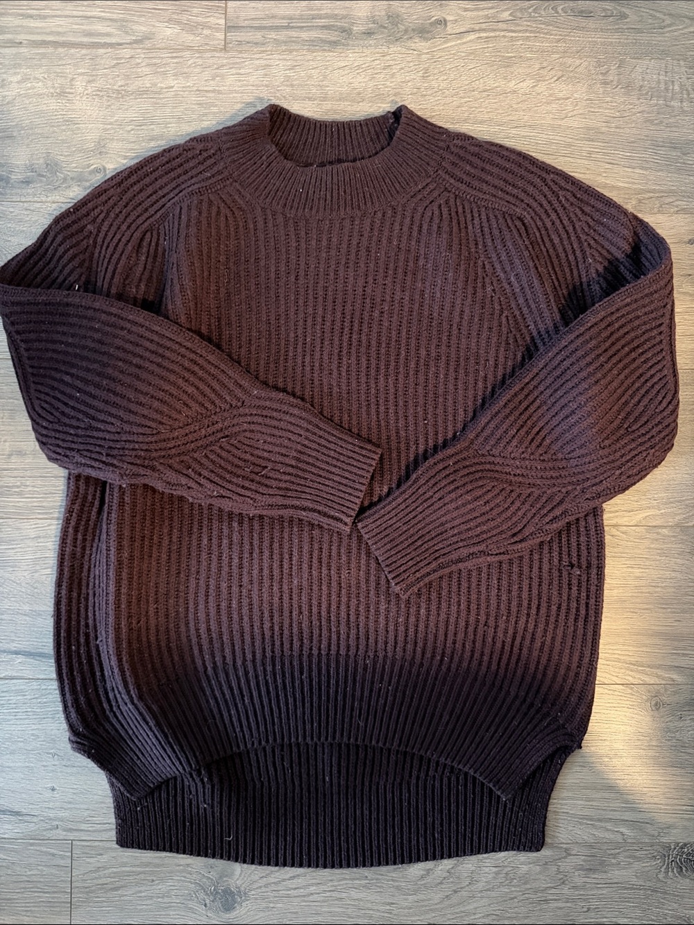 All Saints Ribbed Sweater Dark Magenta Oversized